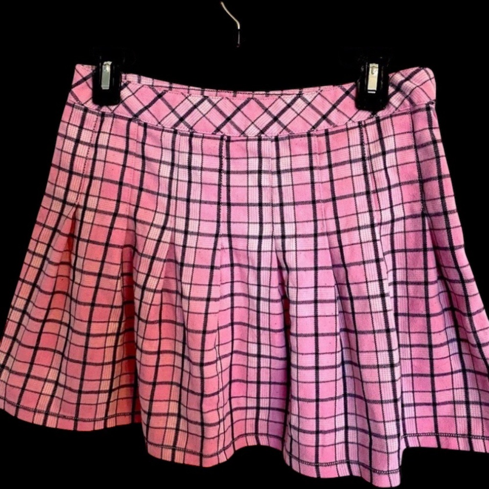 Mamba Jeans Plaid Skirt Pleated Teens Size L (14)